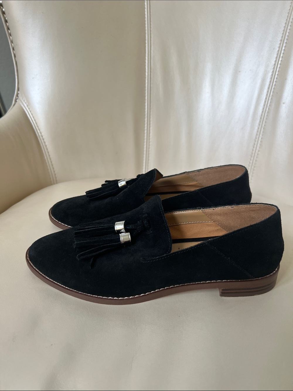 Black Suede Tassel Franco Sarto Loafers